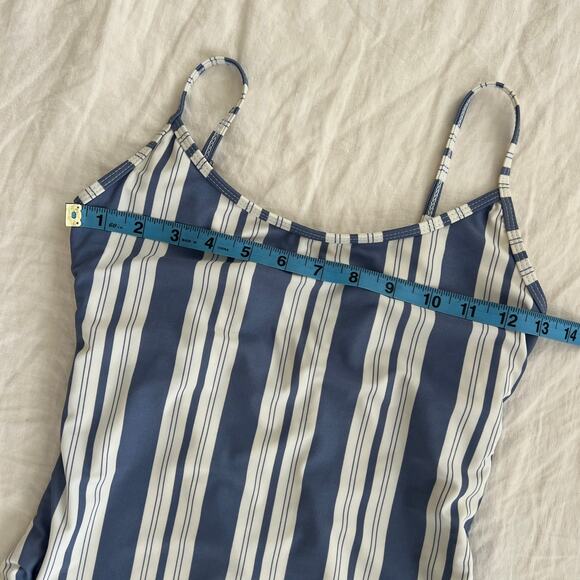 BEACH BABE AUSTRALIA Striped White & Blue One Piece Swimsuit Size 8 - Picture 8 of 8